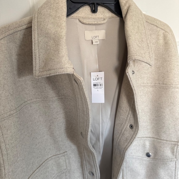 Brushed Cropped Shirt Jacket - oatmeal - Picture 5 of 5